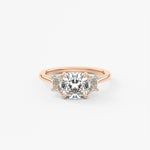 Cushion Three Stone Lab Grown Diamond Engagement Ring