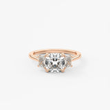 Cushion Three Stone Lab Grown Diamond Engagement Ring