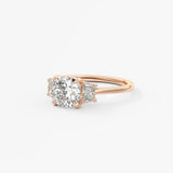 Cushion Three Stone Lab Grown Diamond Engagement Ring