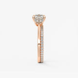 Cushion Three Stone Lab Grown Diamond Engagement Ring