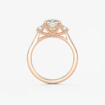 Cushion Three Stone Lab Grown Diamond Engagement Ring