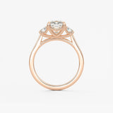 Cushion Three Stone Lab Grown Diamond Engagement Ring