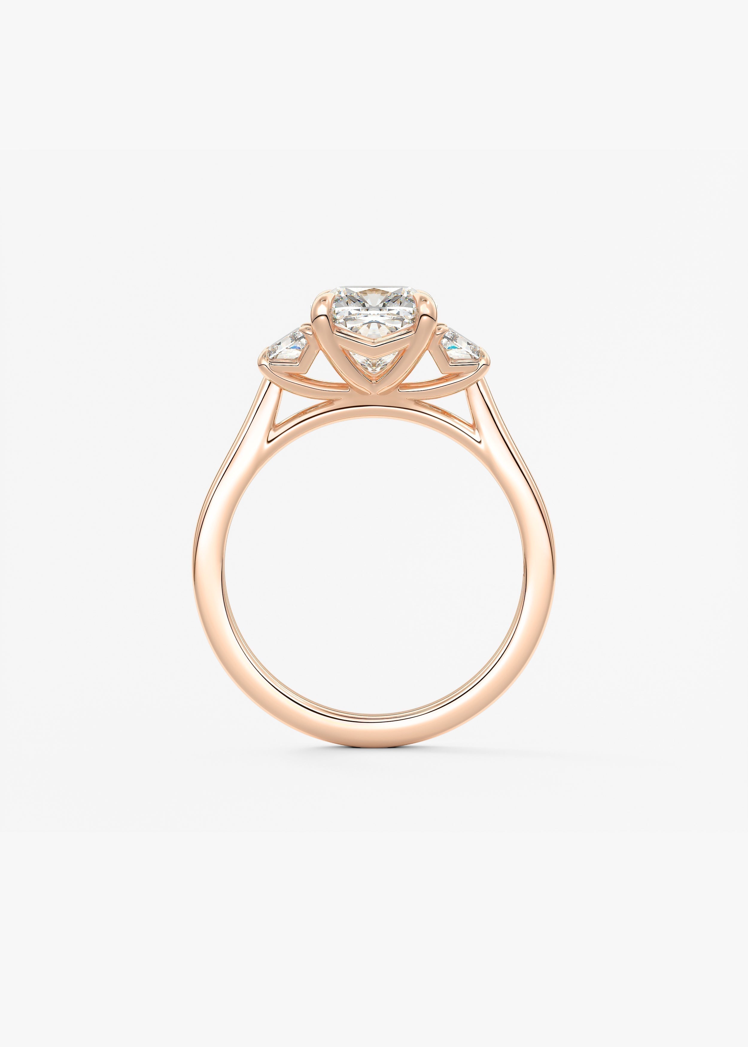 Cushion Three Stone Lab Grown Diamond Engagement Ring