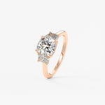 Cushion Three Stone Lab Grown Diamond Engagement Ring
