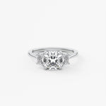 Cushion Three Stone Lab Grown Diamond Engagement Ring