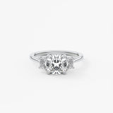 Cushion Three Stone Lab Grown Diamond Engagement Ring