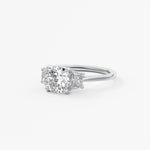 Cushion Three Stone Lab Grown Diamond Engagement Ring