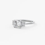 Cushion Three Stone Lab Grown Diamond Engagement Ring