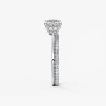 Cushion Three Stone Lab Grown Diamond Engagement Ring