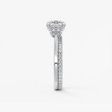 Cushion Three Stone Lab Grown Diamond Engagement Ring