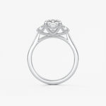 Cushion Three Stone Lab Grown Diamond Engagement Ring