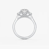 Cushion Three Stone Lab Grown Diamond Engagement Ring