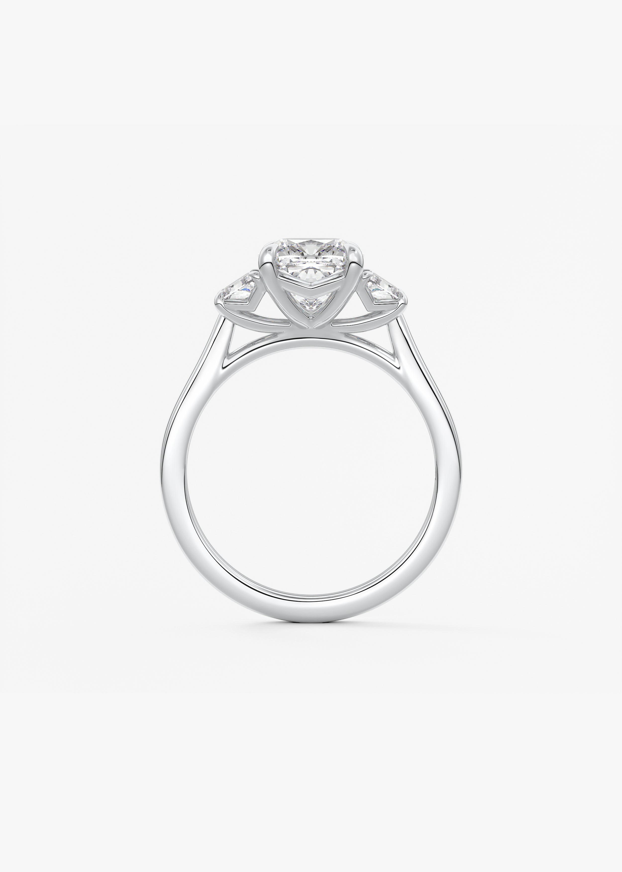 Cushion Three Stone Lab Grown Diamond Engagement Ring