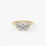 Cushion Three Stone Lab Grown Diamond Engagement Ring