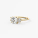 Cushion Three Stone Lab Grown Diamond Engagement Ring