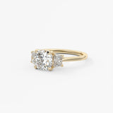 Cushion Three Stone Lab Grown Diamond Engagement Ring
