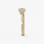 Cushion Three Stone Lab Grown Diamond Engagement Ring