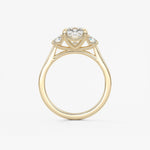 Cushion Three Stone Lab Grown Diamond Engagement Ring