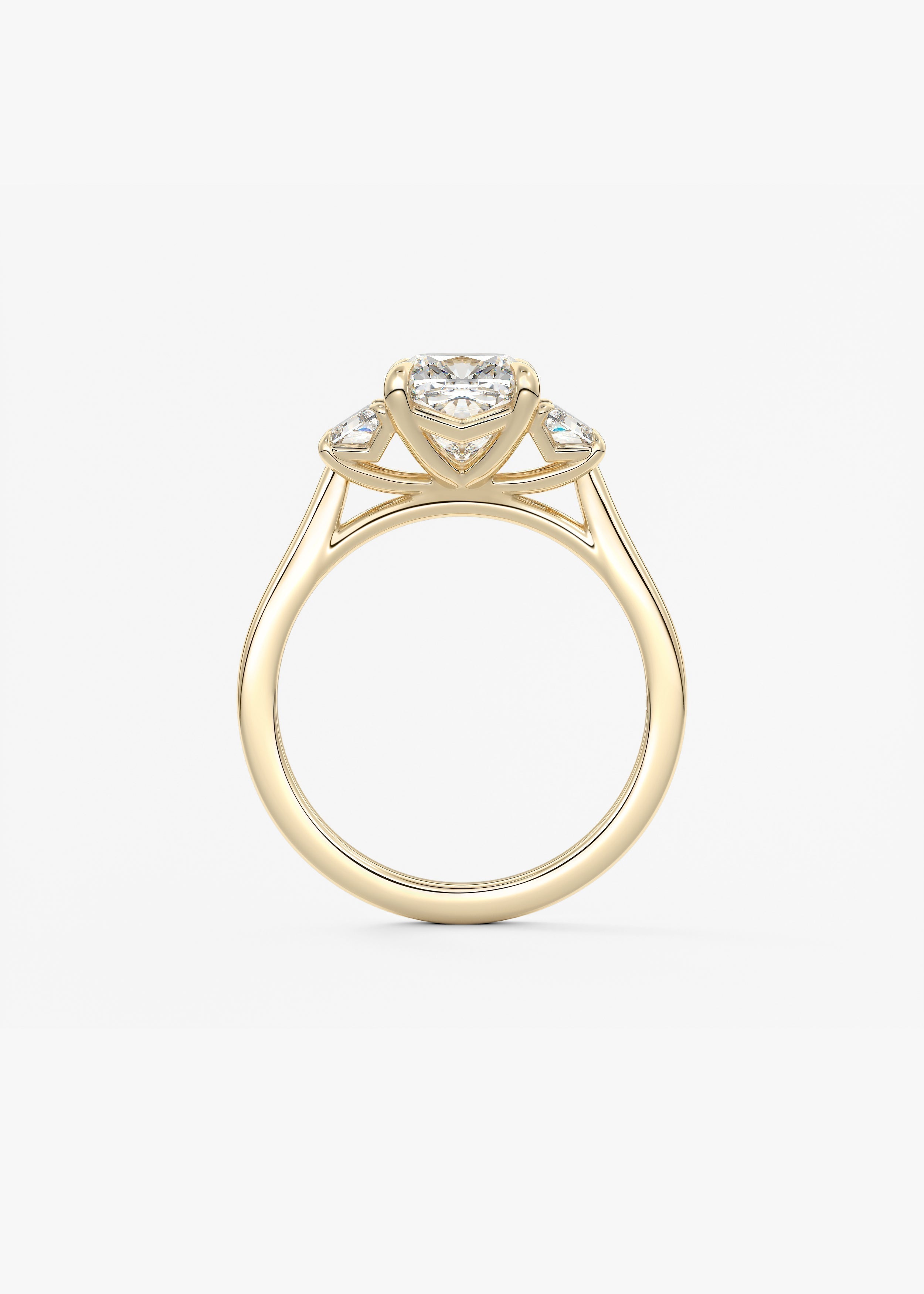 Cushion Three Stone Lab Grown Diamond Engagement Ring