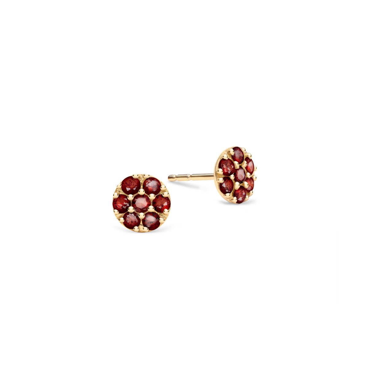 1.75 TCW Round Garnet Lab Made Diamond- January Birthstone Earrings 1