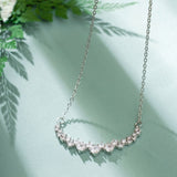 0.40 TCW Round Moissanite Diamond Cluster Pendant Necklace in Solid Gold 1