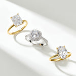 Stunning 3.0 CT Oval Moissanite Engagement Ring Hidden Halo Design 6