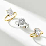 Stunning 3.0 CT Oval Moissanite Engagement Ring Hidden Halo Design 6