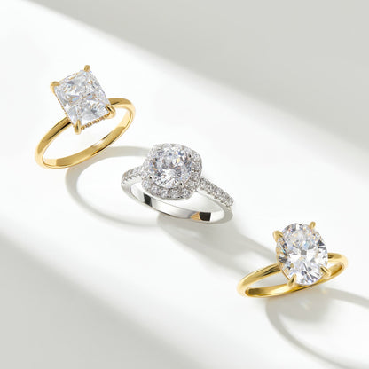 Stunning 3.0 CT Oval Moissanite Engagement Ring Hidden Halo Design 6