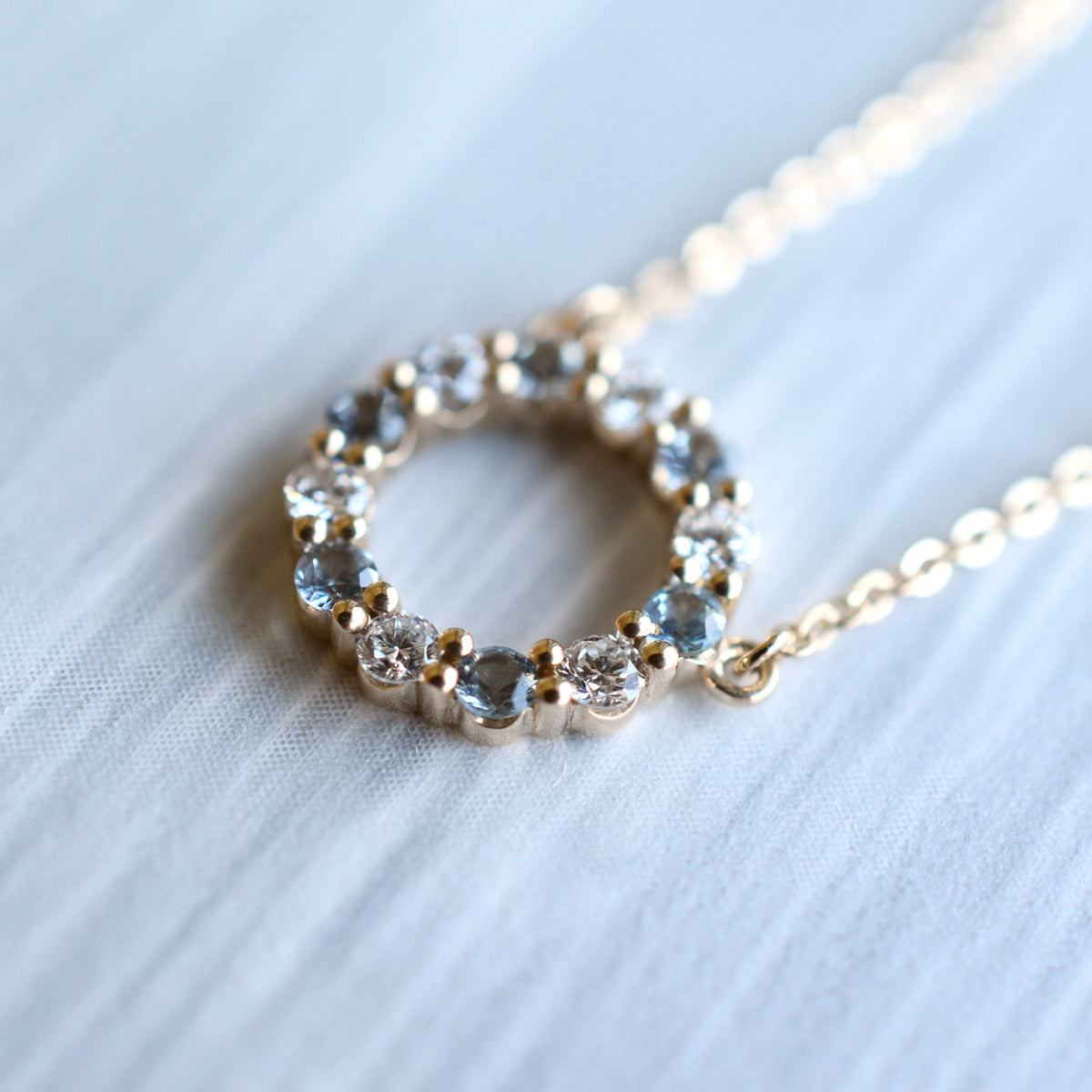 1.44 TCW Round Aquamarine Lab Made Diamond- March Birthstone Necklace 6