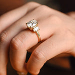 Stunning 1.0 - 2.0 CT Oval Moissanite Engagement Ring with Three Stone Design 4