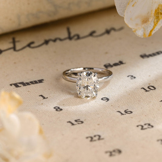Stunning 1.0 CT Oval Moissanite Engagement Ring with Hidden Halo Design 1