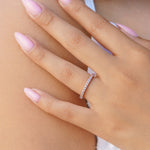Stunning 0.4 TCW Round Moissanite Stone In Full Eternity Wedding Band 5