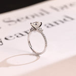 Stunning 1.0 - 2.0 CT Oval Moissanite Engagement Ring with Pave Design 5