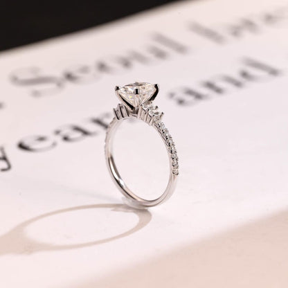 Stunning 1.0 - 2.0 CT Oval Moissanite Engagement Ring with Pave Design 5