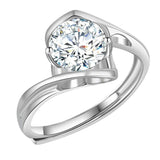 Round Cut Swirl StyleCubic Zirconia in 925 Sterling Silver Ring 2