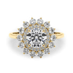 Stunning 1.0-2.0 CT Round Moissanite Engagement Ring with Double Halo Design 1
