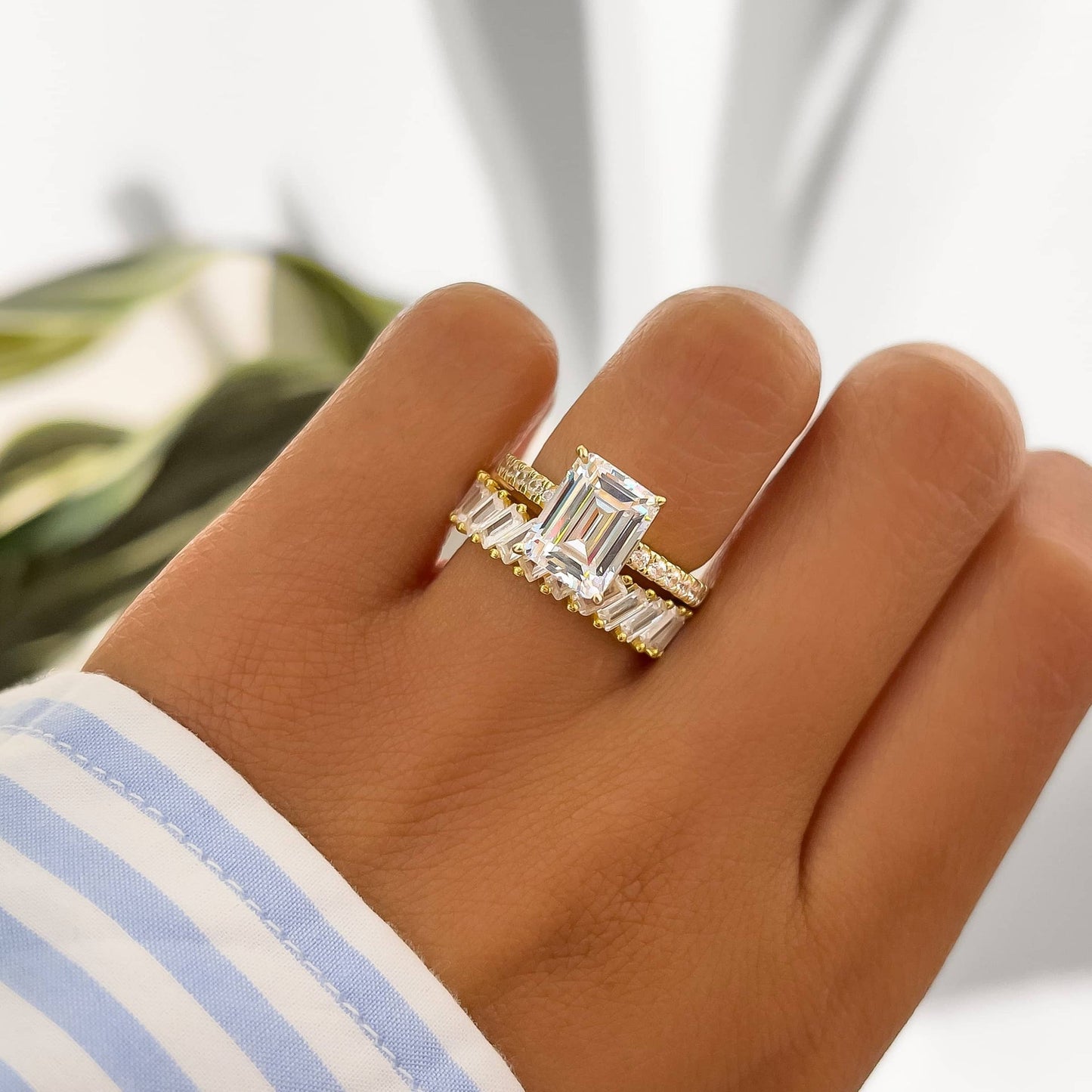 Stunning 0.5 TCW Baguette Moissanite Stones Full Eternity Wedding Band 7