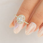 Stunning 1.5 CT Oval Moissanite Engagement Ring in Pave and Halo Design 6