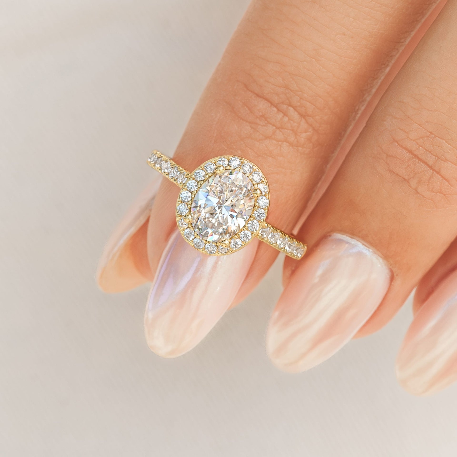 Stunning 1.5 CT Oval Moissanite Engagement Ring in Pave and Halo Design 6
