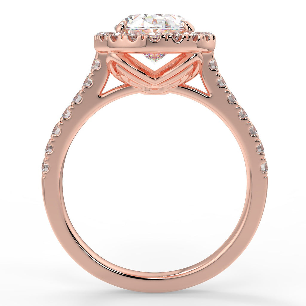 Stunning 2.11 CT Oval Moissanite Engagement Ring with Halo & Pave Design 9