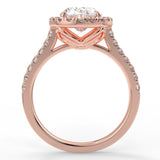 Stunning 2.11 CT Oval Moissanite Engagement Ring with Halo & Pave Design 9