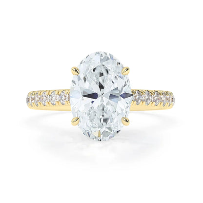 Stunning 3.0 CT Oval Moissanite Engagement Ring with Double Hidden Halo & Pave Design 1