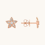 0.30 TCW Round Cut Moissanite Floral Stud Earrings in Gold 3