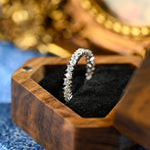 0.9 TCW Heart Cut Pave Moissanite Bridal Wedding Band 4