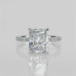 Stunning 2.50 CT Radiant Moissanite Engagement Ring with Hidden Halo & Pave Design 4