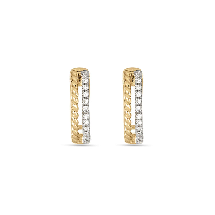 Stunning 0.20 TCW Round Cut Moissanite Hoops Earrings in Gold 1