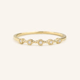 Stunning 0.2 TCW Round Moissanite Stones 5 Stones Wedding Bands 1