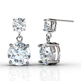 Round Cut Cubic Zirconia in 925 Sterling Silver Earrings 5