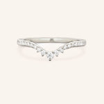 Stunning 0.2 TCW Round Moissanite Stones Curved Wedding Bands 3