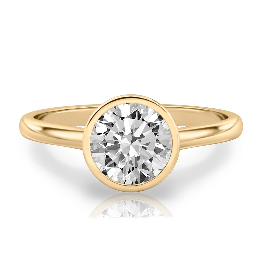 Stunning 0.50-1.50 CT Round Moissanite Engagement Ring With Bezel Design 1